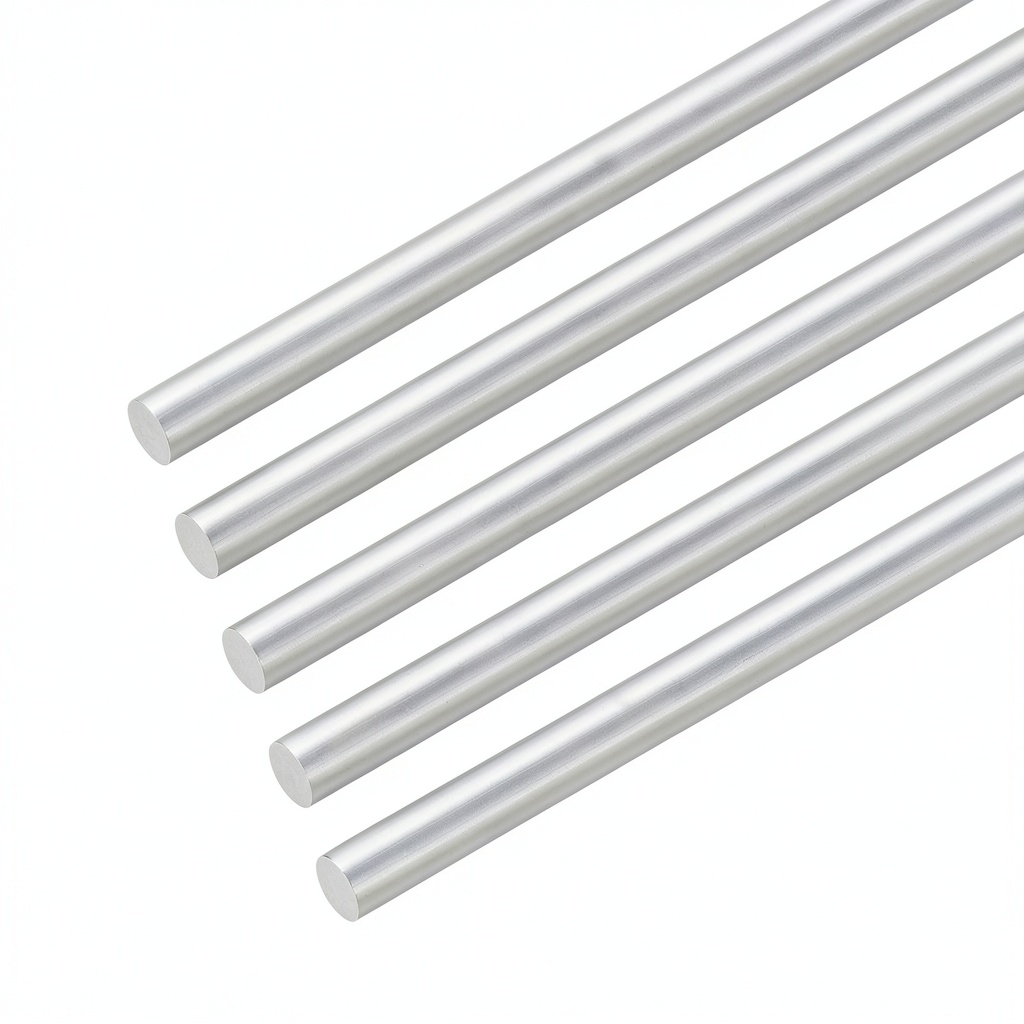 M Meterxity aluminum rods displayed in a workshop setting