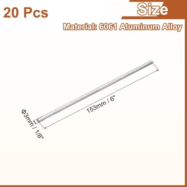 uxcell Aluminum Rod Industrial Grade Silver Cylindrical DIY-1