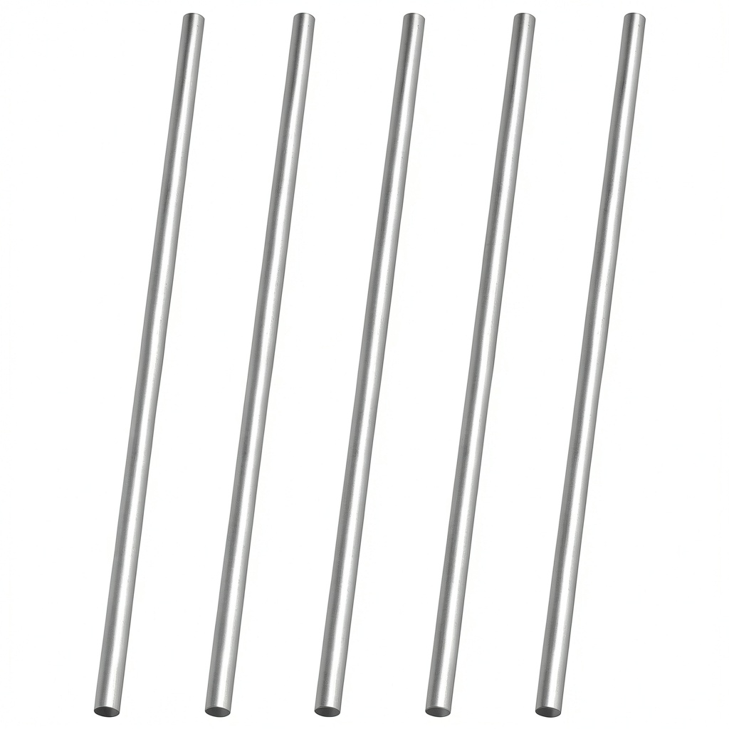 Close-up of 6061 aluminum rod showing smooth surface and precise dimensions