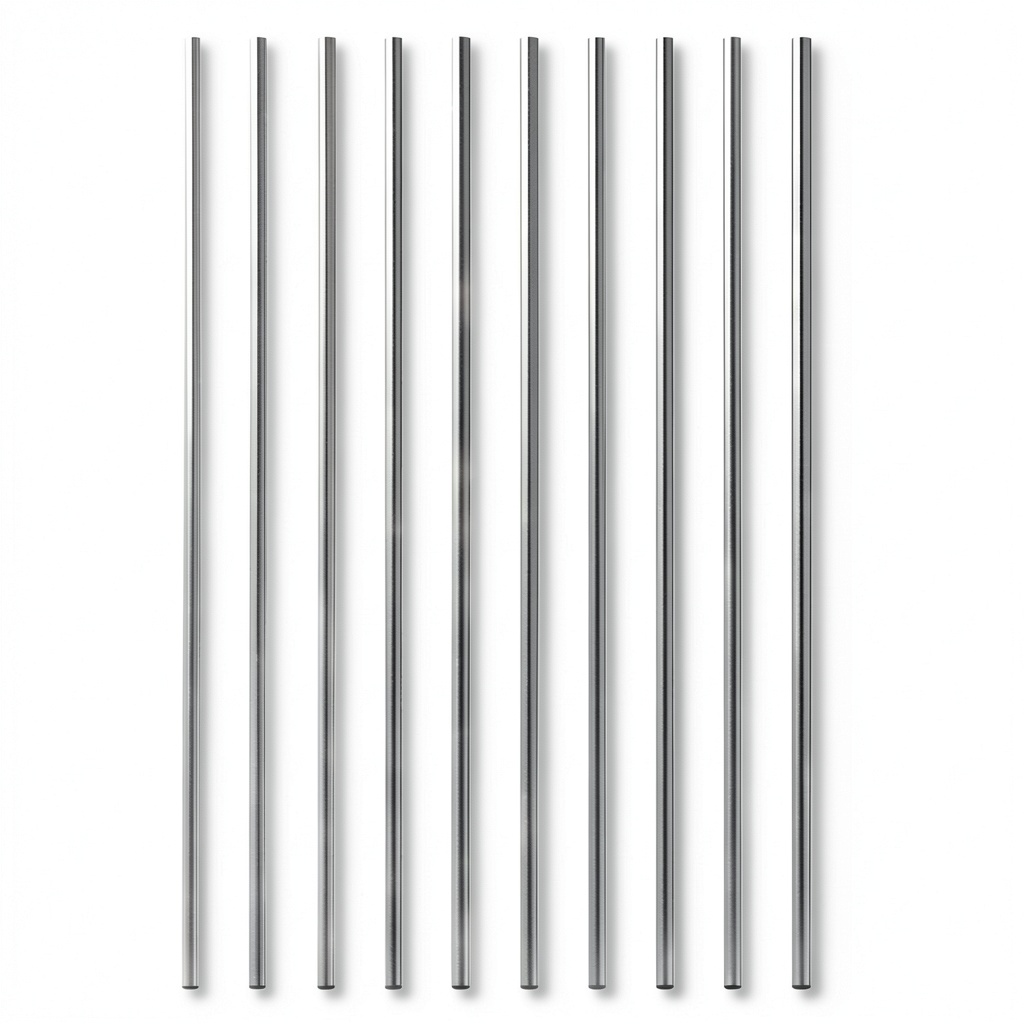 LZZOEAGH aluminum rods in various sizes on a workbench