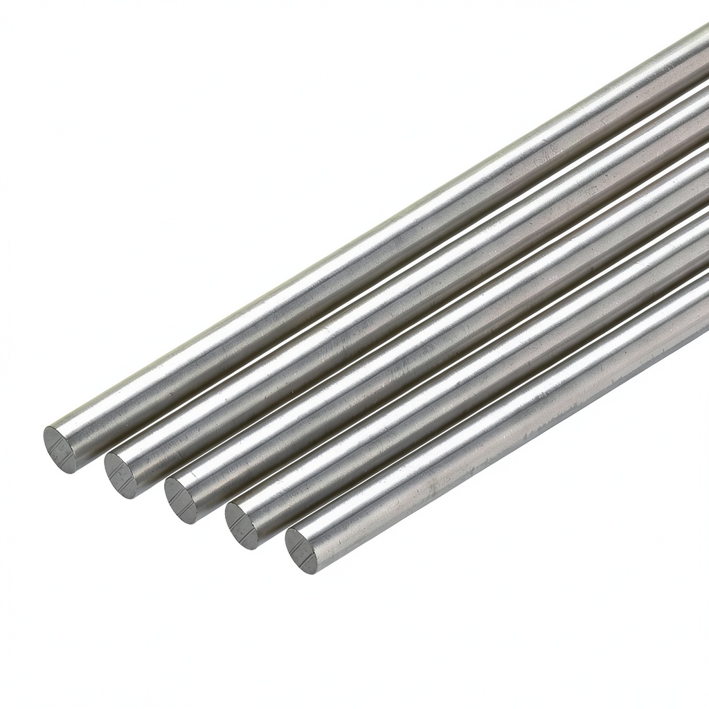 'Close-up of uxcell aluminum rods showing silver finish and precise dimensions'