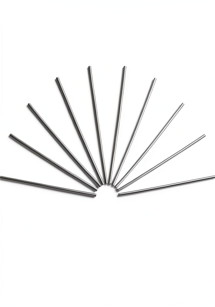 'Close-up of aluminum rods showing smooth finish and precise dimensions'