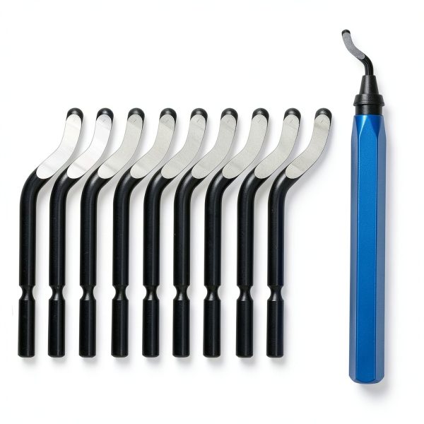 Deburring Tool Set with 10 HSS Blades and Anti Slip Aluminum Handle-0