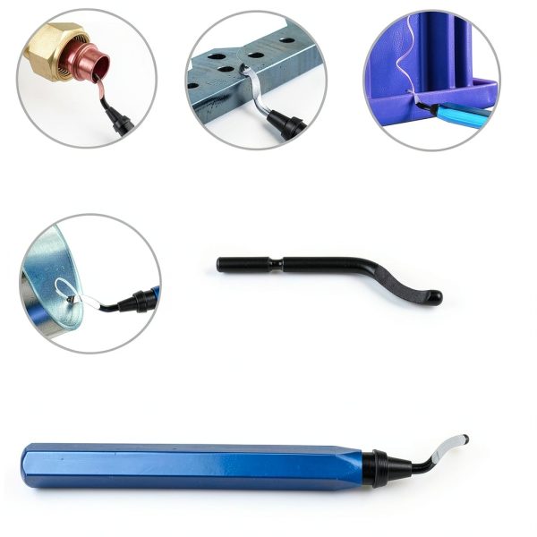 Deburring Tool Set with 10 HSS Blades and Anti Slip Aluminum Handle-1