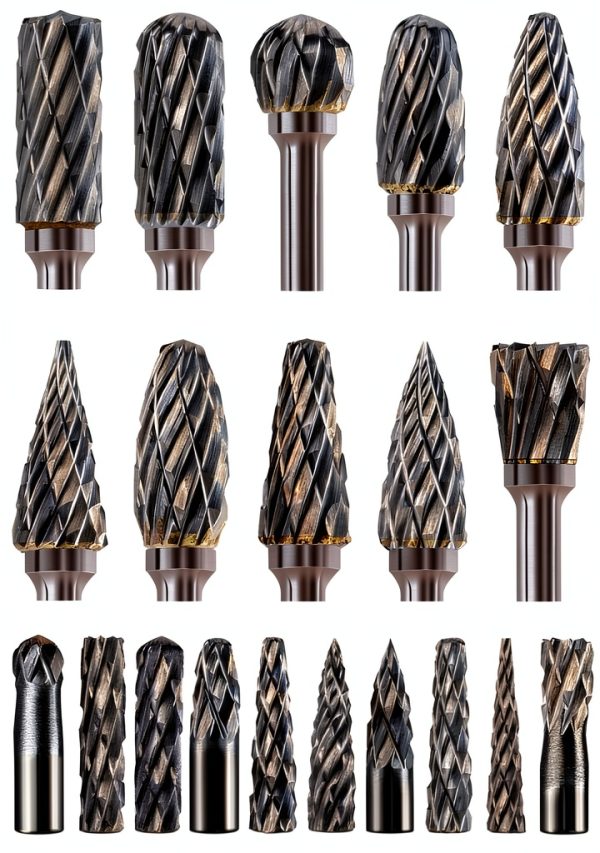 20 Pcs Carbide Burr Bits 1/8" Shank Compatible with Dremel Milwaukee Metal Grinding Wood Stone Steel Carving Cutting Engraving Grinder Kit Attachment Rotary Tool Accessories Set Harder Than Diamond-0